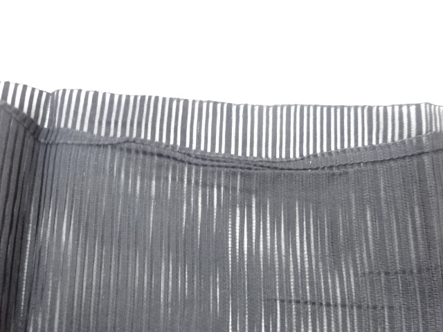  絽綴れ斜線に四角模様織出し名古屋帯